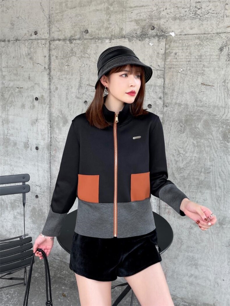 秋装新款：拼色休闲外套M一XXL，其它，拉思维加丝