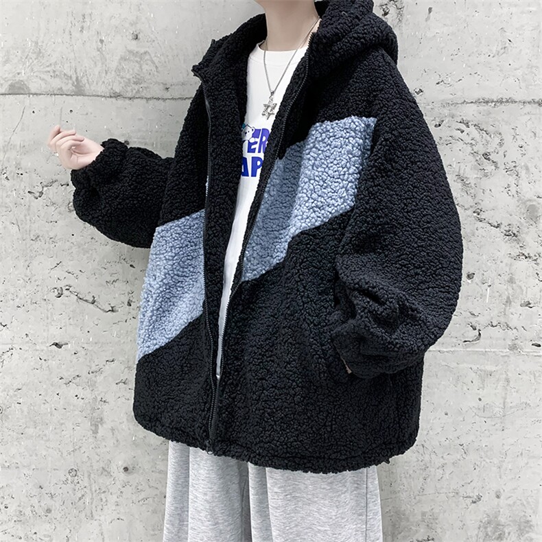 冬款男装宽松休闲羊羔毛中性情侣棉衣外套港风棉袄DM71-P95,男装棉衣,电商D321-1