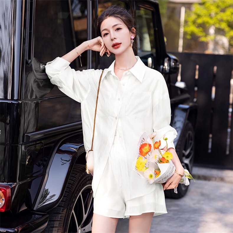短裤套装女2025夏新款小个子休闲时尚欧货显瘦遮肉职业防晒三件套,女装套装/套裙,韩蜜菓