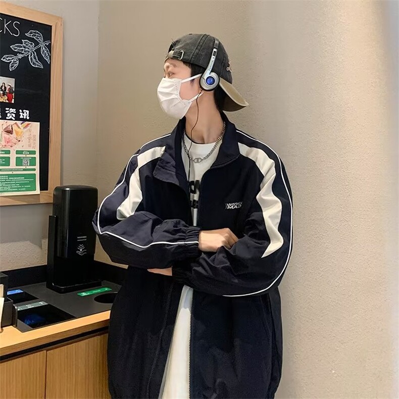 秋季拼色刺绣冲锋衣外套夹克W196P55,男装夹克,星座1116-2