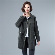 长袖口袋中长款其他25-29周岁，女装衬衫，玛其路