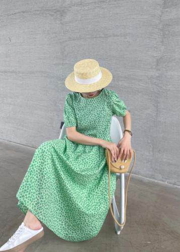 印花连衣裙，女装连衣裙，她家