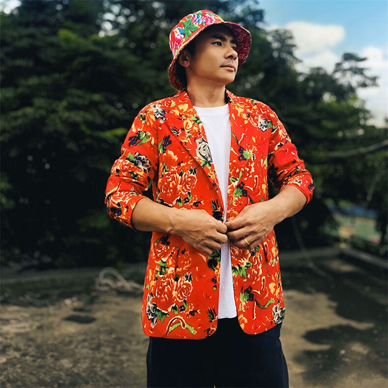 RS1网红同款高质量大码单上衣西装西服婚庆表演出团队服新中式潮，男装西服，星座115A(原星座507）