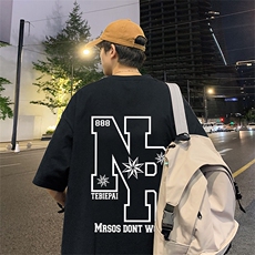 T661P26夏季新款美式纯棉短袖T恤ins衣服宽松半袖体恤字母印花，男装T恤，星座304A