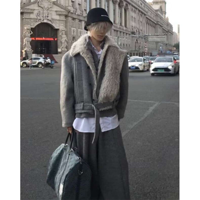 翻领夹克男秋冬季新款宽松棉衣加绒情侣美式外套MHT286,男装夹克,星座1116A（原606A-3）