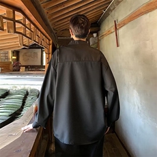 新中式男装风盘扣衬衫男长袖潮高级感衬衣外套春秋汉服道袍，男装衬衫，星座601-2