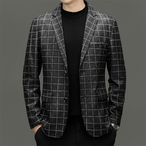 BG1906新款海宁真皮皮衣男绵羊皮外套西服夹克韩版修身图片