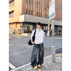 网图有货美式街头刺绣字母短袖T恤男女宽松百搭夏季短袖A370-P35，男装T恤，星座1505