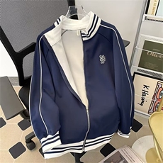 美式复古条纹立领外套男卫衣WJK12P48，男装卫衣，星座1116-2