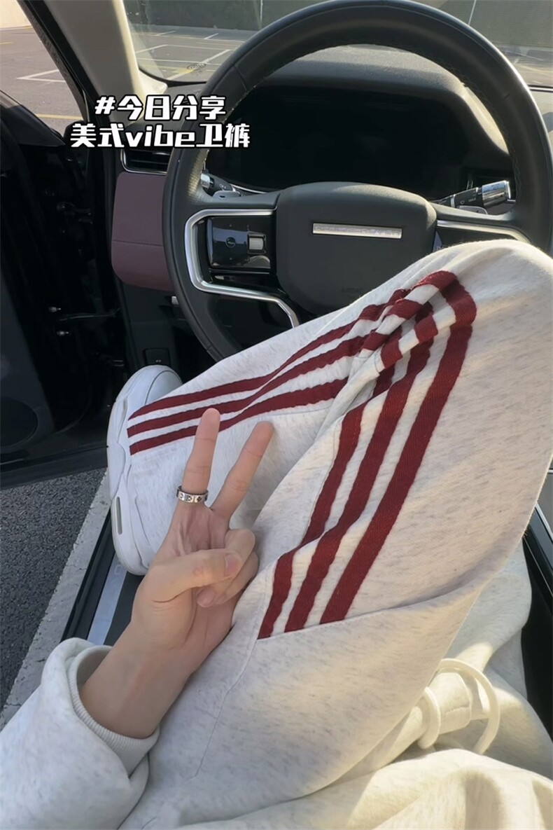 男士春秋运动风宽松垂感条纹休闲裤潮流设计感卫裤特P48,男装休闲裤,电商B319