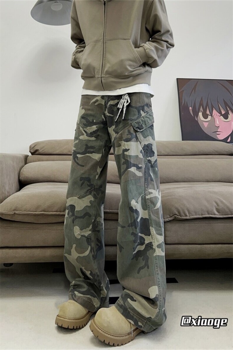 XZ616春季新款重磅迷彩工装口袋打褶休闲长裤TY1199P75控88,男装休闲裤,星座512A（原616）
