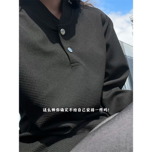 XZ809A/SYR15/特P29/控58华夫格亨利领长袖T恤
