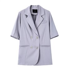 纯色西装秋季2021新款女装中袖腰带修身显瘦外套166-XZ06P85紫色，女装西装，茜茜公主