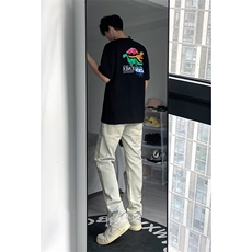 B221美式ins高街暗黑小众修身小脚破洞牛仔裤LK23055-P65控88，男装牛仔裤，电商B221