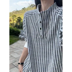 鱼骨纹美式亨利领卫衣男款重磅长袖内搭打底衫25XW99661特P30，男装T恤，电商A042
