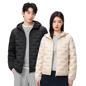 新款90绒子轻薄情侣装羽绒服秋冬男女款连帽轻薄羽绒服外套图片