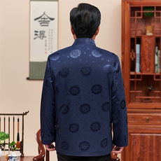 常货中老年风唐装加绒外套男送爸爸生日礼物外套风爷爷装，男装民族服装，钱塘723