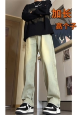 春季加长版裤子男高个子水洗微喇牛仔裤185cm110直筒KZ008P60，男装牛仔裤，电商B312