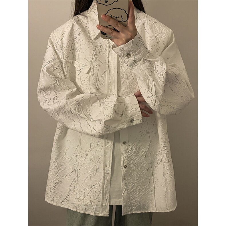 1中性裂纹西装衬衫领设计夹克大码潮流休闲夹克男JK77870P60控98，女装短外套，星座226-2