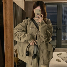 美式街头拉链棒球服外套女2025春秋设计感夹克oversizeC791-P90，男装夹克，星座911-2(原星座613-2）