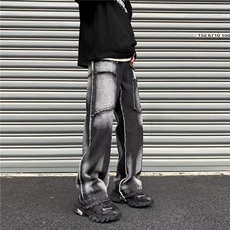 美式高街牛仔裤男韩版潮流痞子帅2025春季新款ins长裤RK1510-P49，男装牛仔裤，星座412-2