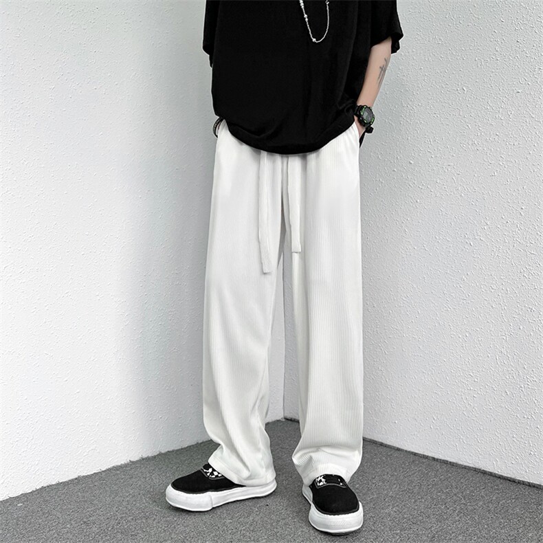 夏季拖地冰丝直筒超薄垂感条纹拖地裤XZ715KZ2688P28K45，男装休闲裤，星座715