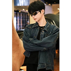 不规则长度裁剪垫肩牛仔夹克外套男1191-P70，男装夹克，星座910-5