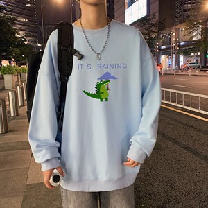 ！21春季新款学生圆领卫衣男百搭印花长袖春装上衣WY122特P25图片