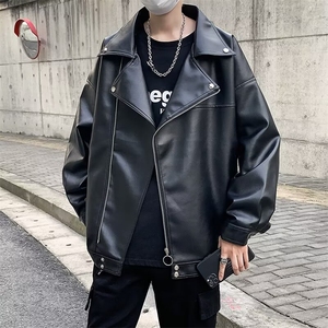 皮衣男士韩版潮流高街帅气百搭痞子宽松2024秋冬ins外套W6039-P58图片