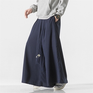 夏 宋裤绣花阔腿裤大摆裙裤改良汉服复古长裤男女风 K227/P85图片