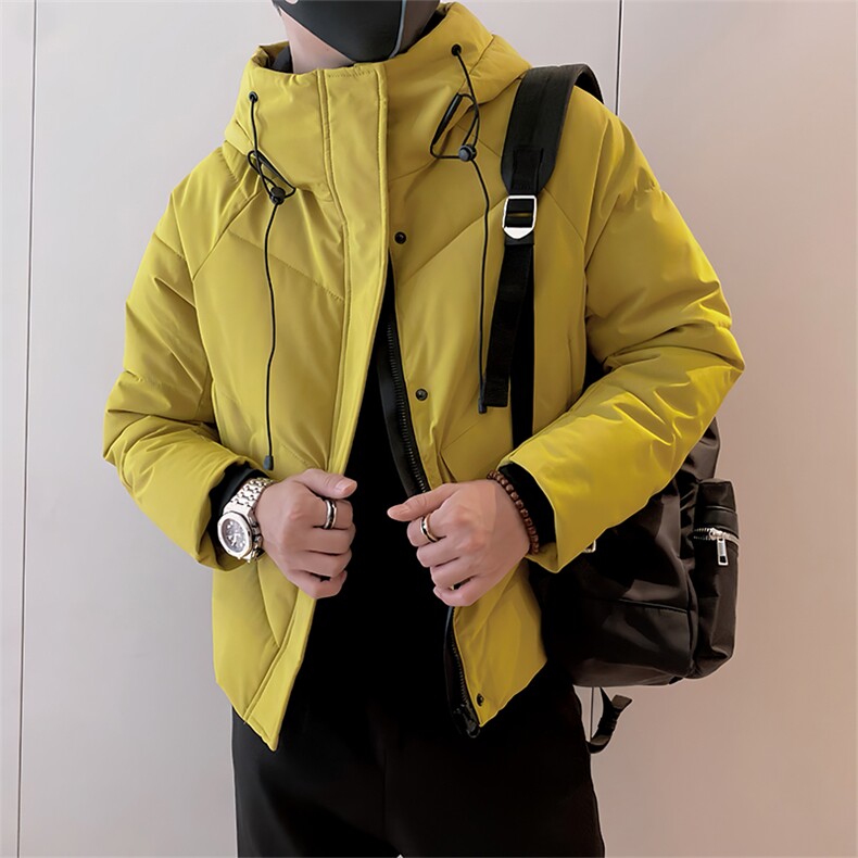 B07/P108控148冬季潮牌连帽亮色工装式冲锋衣棉衣外套男柠檬黄首2,男装夹克,星座305B