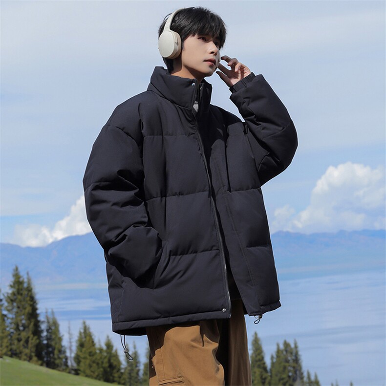 wassuphappy美式立领棉服男款冬季保暖防寒棉衣青少年宽松面包服,男装棉衣,电商A486