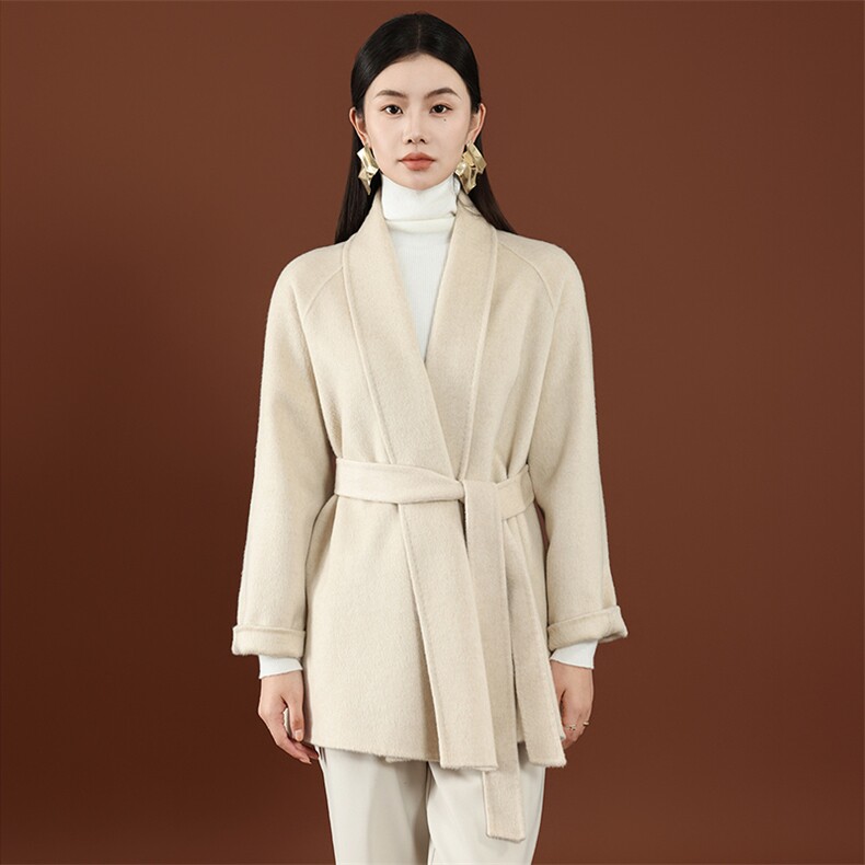 2025年秋季通勤常规微弹时尚百搭统计简约合身双面呢子大衣，女装双面呢大衣，琳尚羊绒