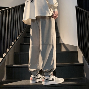 港风2023春夏新款男生百搭阔腿裤束脚纯色休闲裤K23106-P40控68图片