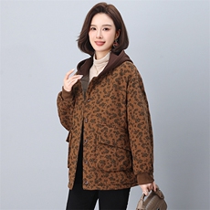 2024冬季新款加厚保暖棉衣棉服小碎花连帽韩版休闲短外套女，女装棉衣/棉服，悦见她