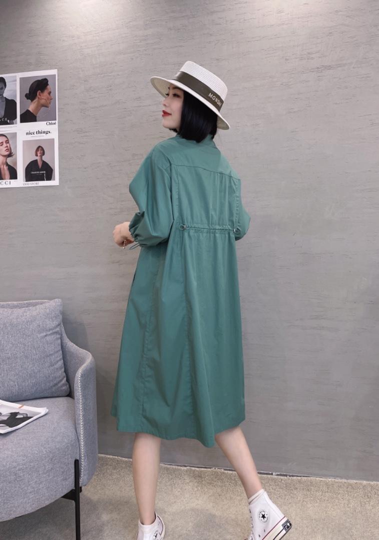 XL9909春季韩版宽松抽褶显瘦遮肉减龄连衣裙,女装连衣裙,L·H·X