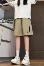 特批P25无差价25夏季拼接拉链冰丝薄款百搭复古大码短裤男DK5887，男装休闲裤，电商A001