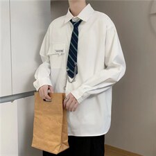 长袖衬衫男港风日系春季韩版潮流帅气衬衣CS22P35，男装衬衫，星座1116-2