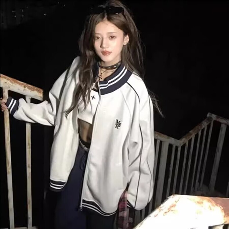 现货 秋季立领拼接宽松休闲卫衣男W108P55图片