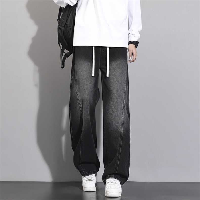 春夏新款牛仔裤男士时尚潮牌美式高街宽松直筒阔腿裤子TS213-P45,男装牛仔裤,星座610（原A335）