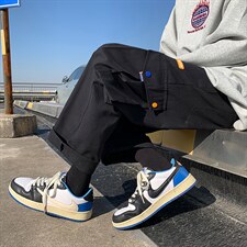 日系裤直筒春季青春流行九分裤时尚潮牌休闲裤D319P38图片