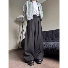 K335-P34立体解构小众设计垂坠感阔腿裤男女直筒休闲裤，男装休闲裤，电商B323A