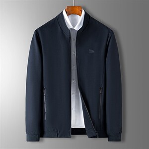 2023新款春季休闲时尚纯色立领棒球服中青年男士运动长袖男装外套,男装夹克,电商B212（原钱塘6029）