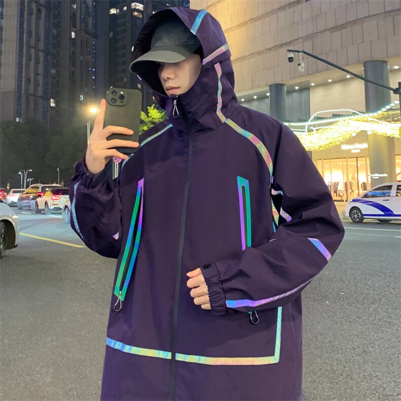 冲锋衣外套男2025春季新款宽松连帽休闲工装夹克潮流A02511-P85，男装夹克，星座308B-2