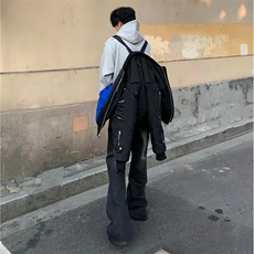 美式ins高街hiphop重工艺水洗暗黑微喇牛仔裤货号K2401P60，男装牛仔裤，电商A063