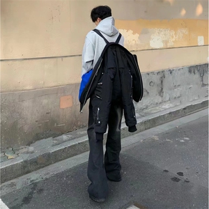 美式ins高街hiphop重工艺水洗暗黑微喇牛仔裤货号K2401P60图片