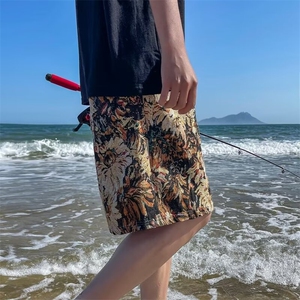 大满花时尚短裤男夏季潮牌潮流五分裤2026新款男女外穿休闲沙滩裤图片