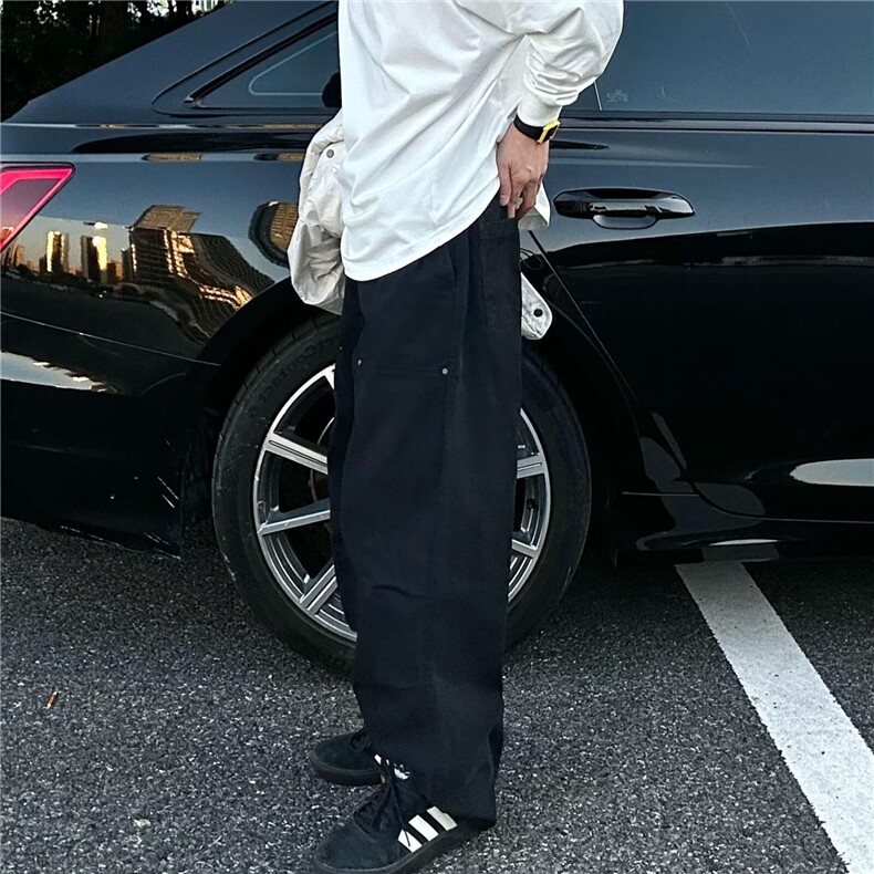 加绒工装裤子男秋冬季2025新款直筒伞兵加厚男生冲锋休闲长裤,男装工装外套,星座506A