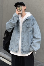 韩版原宿休闲牛仔衣工装外套宽松潮流港风夹克复古W1294-P58，男装夹克，星座512-2