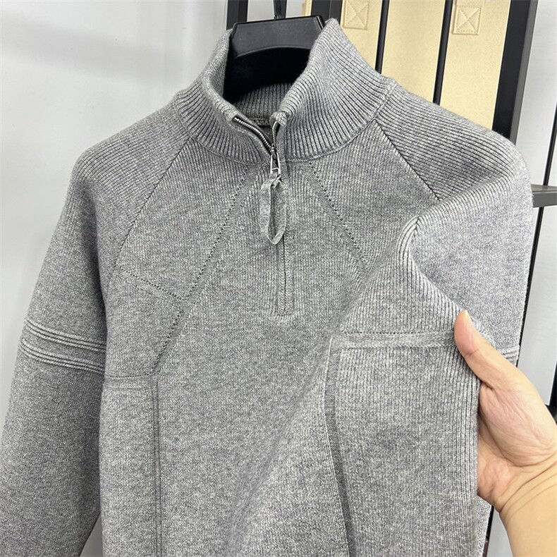 网图现货76301-特P70半拉链毛衣男休闲慵懒风宽松针织打底衫潮,男装针织衫/毛衣,电商D310B